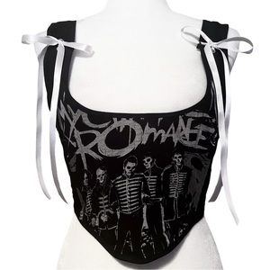 Hot Topic MCR Emo Mall Goth Corset Top